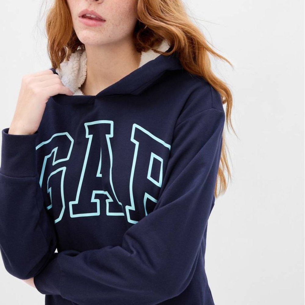 Gap Logo Women Sherpa Hoodie NWT Free Shipping
